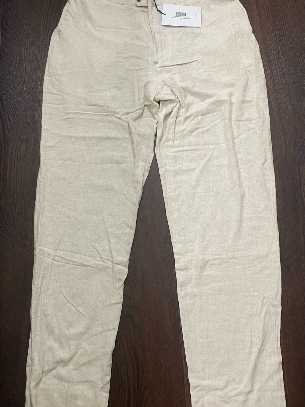 NWT Raith Cami Linen Straight Leg Trousers Oatmeal XL